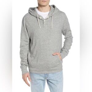 J. Crew Vintage Thermal Henley Hoodie in Grey - 100% Cotton